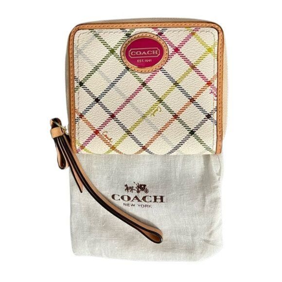 Coach Handbags - Coach Peyton Tattersall Medium Zip Around Wallet